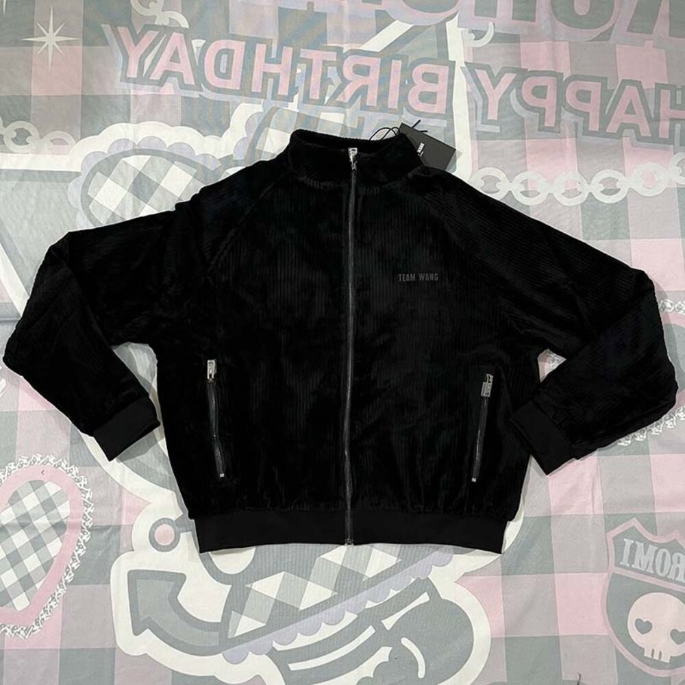Team Wang Corduroy Casual Black Jacket
